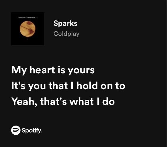 sparks coldplay lyrics