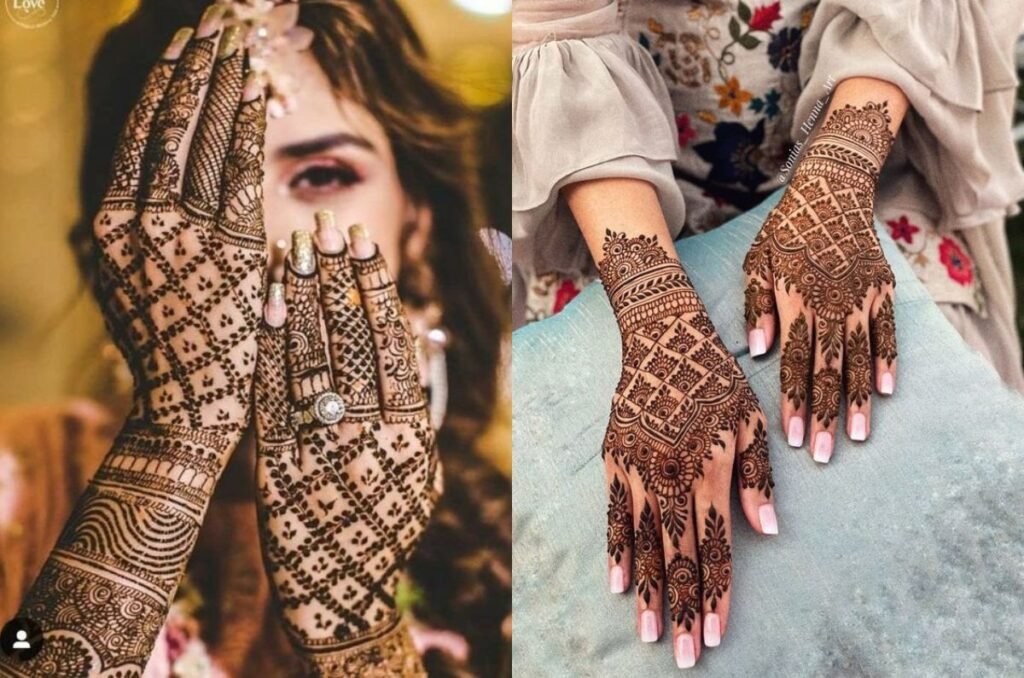 easy modern back hand mehndi design